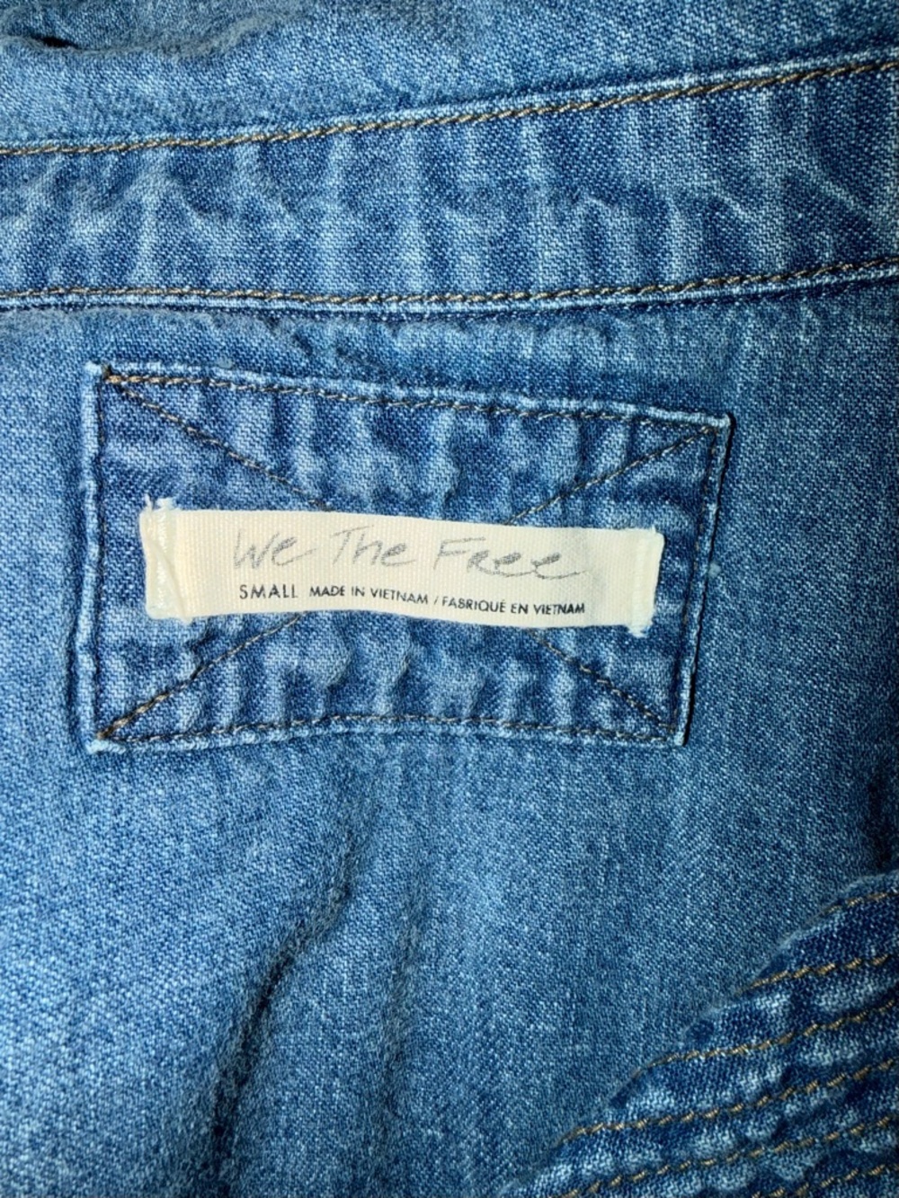 Free People Peyton Denim Pullover size Small - Picture 3 of 4
